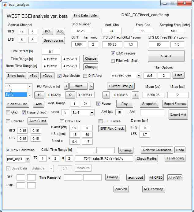 WEST ECEI용 데이터 분석 코드의 GUI