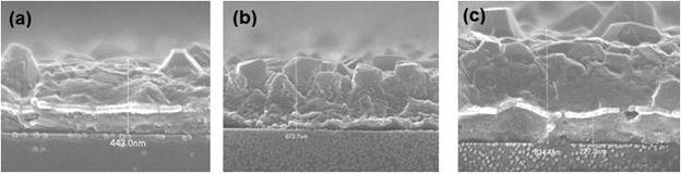 Cross section of deposited Al films at 5 mTorr