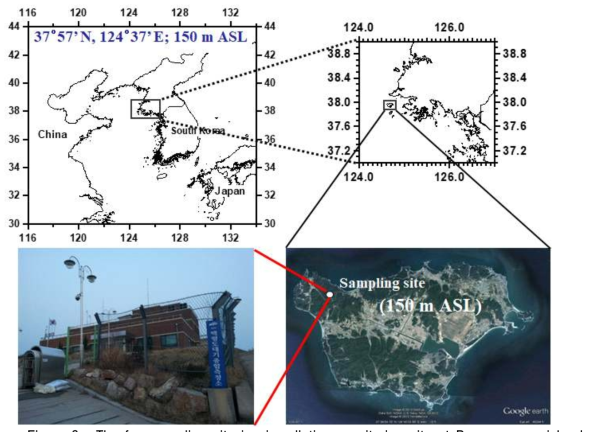 The fog sampling site in air pollution monitoring site at Baengnyeong island