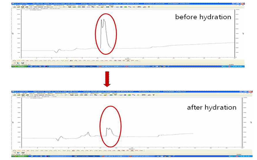 VEGF-Peptide 리포좀 로딩후 농도변화 HPLC 관찰