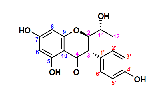 Suggested structure of isolated GE 3 form Genistein irradiated in ethanol using 1D and 2D NMR