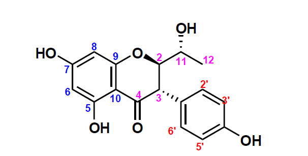 Suggested structure of isolated GE 4 form Genistein irradiated in ethanol using 1D and 2D NMR