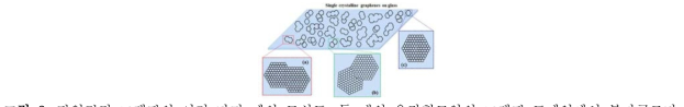단일결정 그래핀의 여러 가지 예의 모식도