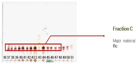 TLC analysis of ginsenoside fractions by silica gel chromatography (1st sepration)