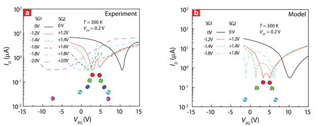 Formation of p-n junction in the GNRs via electrostatic control using a side gate and a polymer electrolyte.