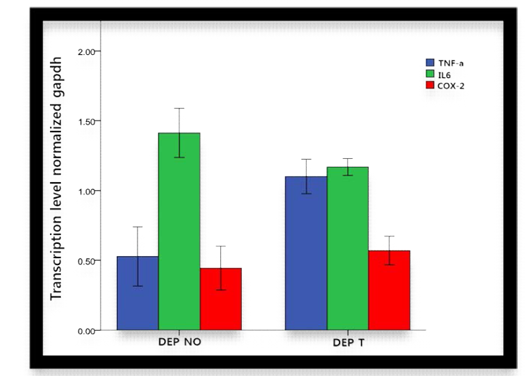 After 10 day, the RNA expression levels of STZ- induced diabetic Rat .DEP treat (inhalation) group was performed mann-whitney T-test (P-value < 0.05 ; *)(n=3)