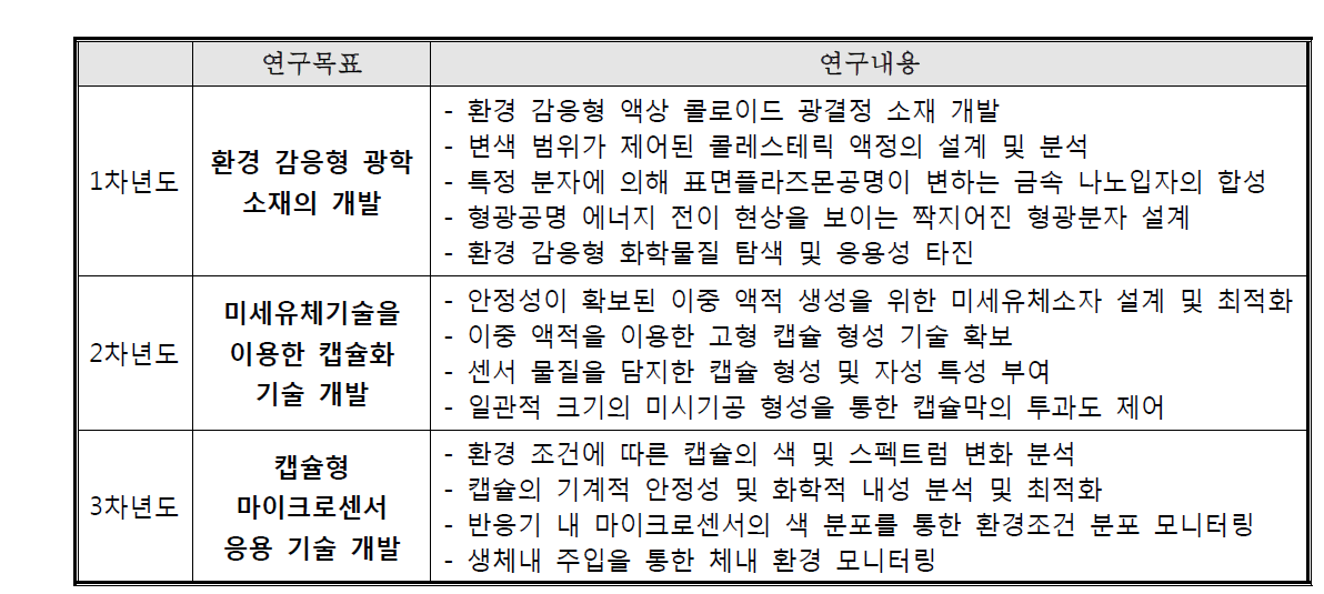 연차별 연구 목표