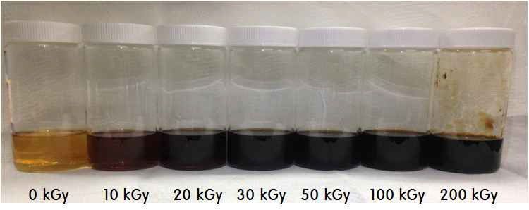 Color change of the PAN/DMF solution.