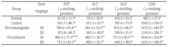 Hepatoprotective Effect of Active C.setidens compounds on Liver injury Induced by D-galactosamine.