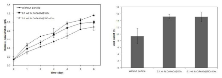 표면 개질된 CoFe2O4와 실리카의 복합 나노입자 적용에 따른 Chlorella vulgaris의 생장 속도 및 Lipid 함유량