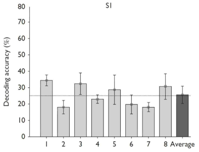 S1에서의 각 피험자별 Decoding accuracy