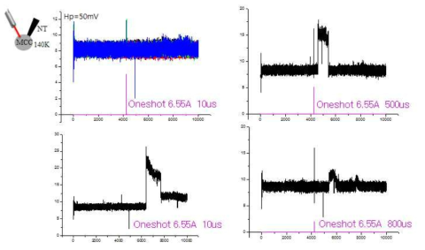809 nm laser 의 단발oneshot 자극 시 이온채널 활성화