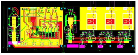 컨트롤부(좌)와 드라이브부(우)의 PCB 회로도