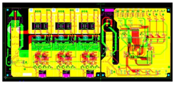 온감 자극 드라이브부(좌)와 온감/압감 자극기 컨트롤부(우)의 PCB 회로도