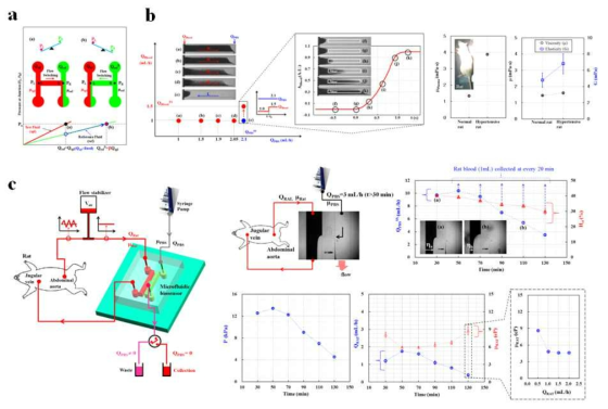 A microfluidic chip for the measurement of hemorheological and hemodynamic properties.