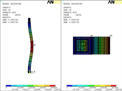 Mode shape of modal freq. 5.6[Hz] on eqv. beam model