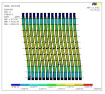 The max. stress intensity by seismic load on eqv. beam model (Units=Pascal)