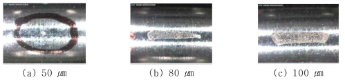 Wear scar of Type C with increasing slip amplitude