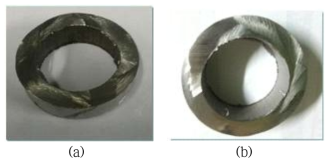 Photographs of FTL specimens, (a)after the first reductive step and (b) after the second reductive step.