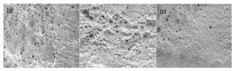 Fracture surface morphology of Inconel-600 after CERT in (a)high purity water and (b)HyBRID and (c)CORD decontamination.