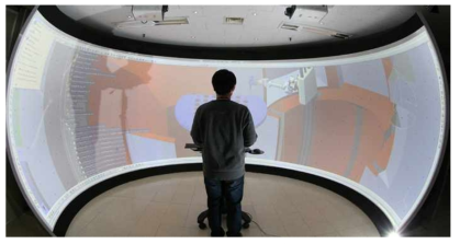 대형 파노라마 커브드 스크린 기반 시뮬레이션 가시화 시스템에서 시스템 구동