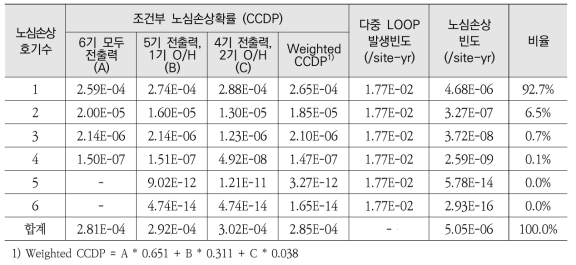 정지저출력 운전모드를 고려한 다중 LOOP 노심손상빈도 (Case 2)