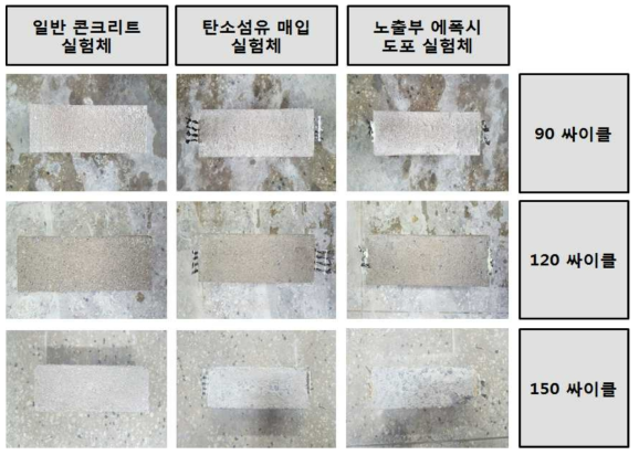 90Cycle 이후 동결융해 측정결과