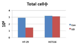 UDCA에 의한 colon cancer 세포수의 감소