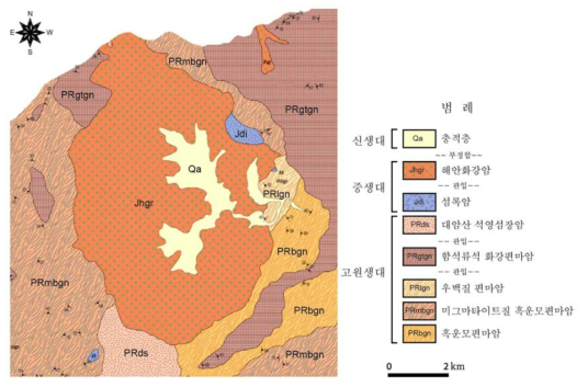 연구지역 지질도