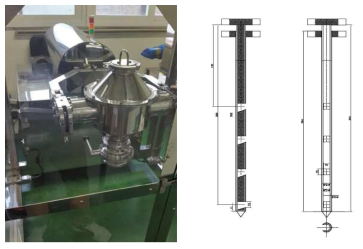 10L tumbler mixer와 샘플링 장치도면