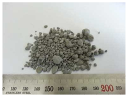 Particle shape of cold-bonded fly/bottom ash aggregates