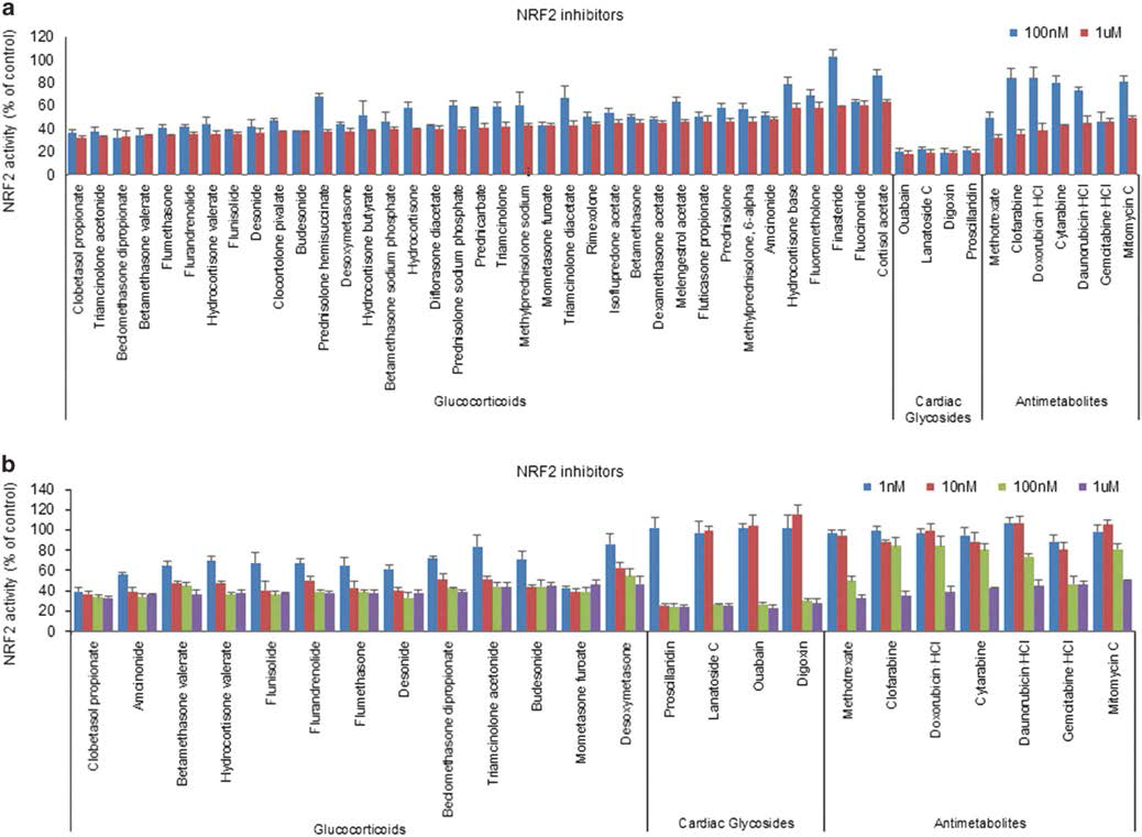 GCs, CGs and AMs potently inhibit NRF2.