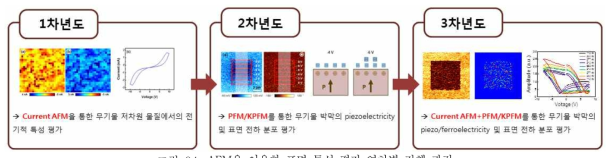 AFM을 이용한 표면 특성 평가 연차별 진행 과정