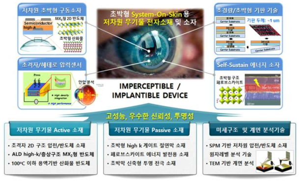 본 과제에서 제안하는 초박형 System-On-Skin 구현을 위한 저차원 무기물 전자소재 및 소자기술