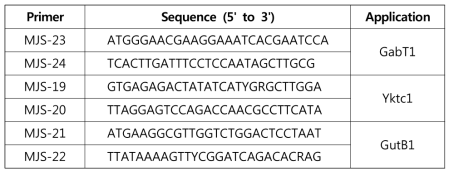 필수 DNJ 생합성 유전자 탐색을 위한 프라이머 제작