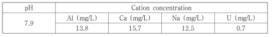 Cation concentration of the influent solution.