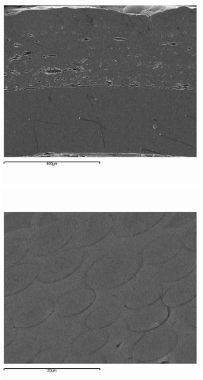 Cross-sectional SEM images of the SiC triplex tube.