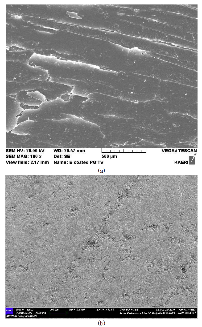 As-coated 상태의 주사전자현미경 관찰 결과 (top-view)