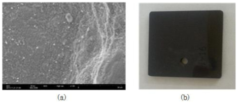 (a) SEM image of Inconel 600 surface (X 500) before dissolution test and (b) photograph of Inconel 600 specimen.