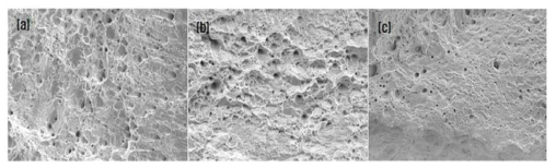 Fracture surface morphology of Inconel-600 after CERT in (a) high purity water and (b) HyBRID and (c) CORD decontamination