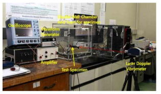 A setup for laser nonlinear resonant ultrasound spectroscopy.