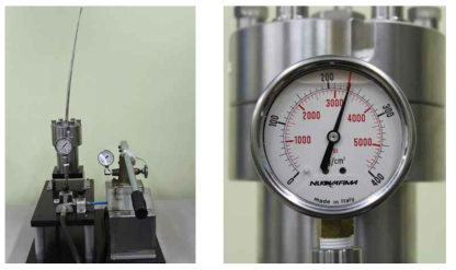 Result of experiment on a hydraulic pressure test
