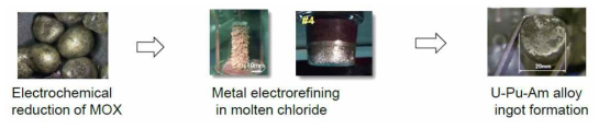 Obtained product after reduction, electrorefining and consolidation.