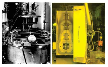 HFDA(right) and salt distillation apparatus/furnace(left) in the main cell of HFEF.