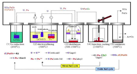 Schematic of pyroprocess in CRIEPI.