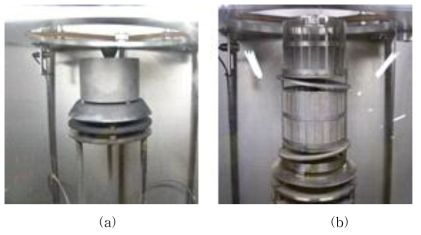 Revise of internals for salt distillation system ((a)initial, (b)revised).