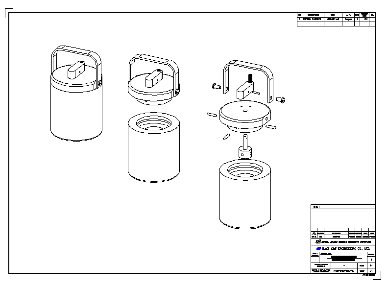 Drawings of small cask for an irradiated fuel