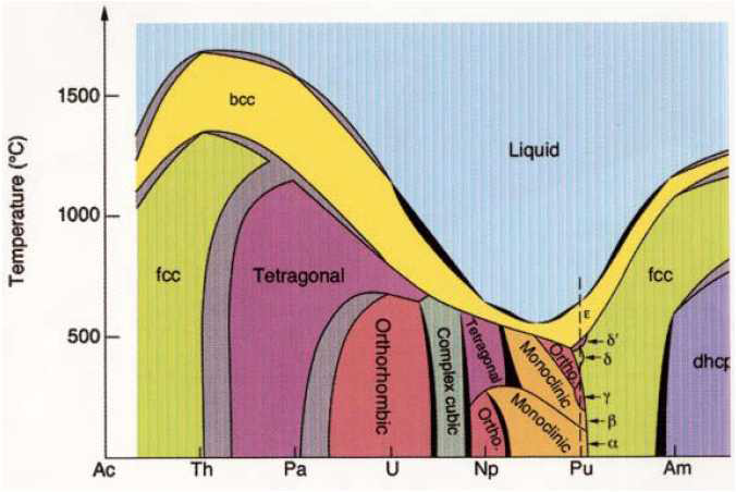 Phase transitions for actinides