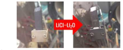 Stability test La0.33Sr0.67MnO3 target in LiCl-Li2O molten salt.