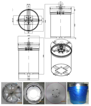 내부반응기 운반용기 제작도면 및 사진.